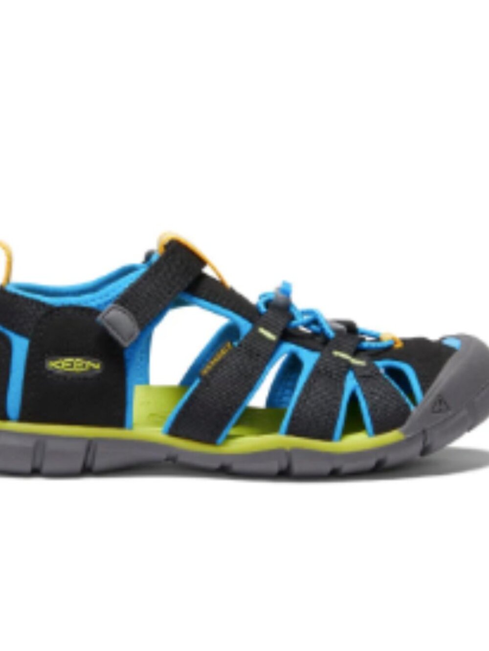 Keen Seacamp II CNX Washable Sport Sandals Black Blue Unisex Youth sz 6 big kid